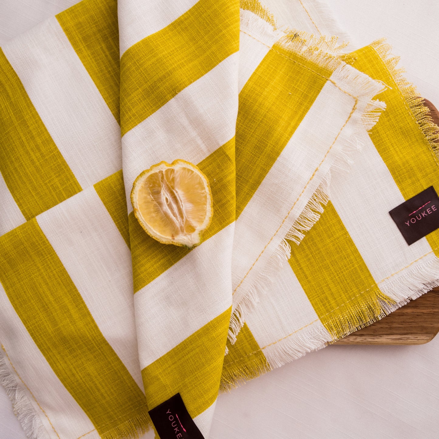 Lemon Linen Line Napkins