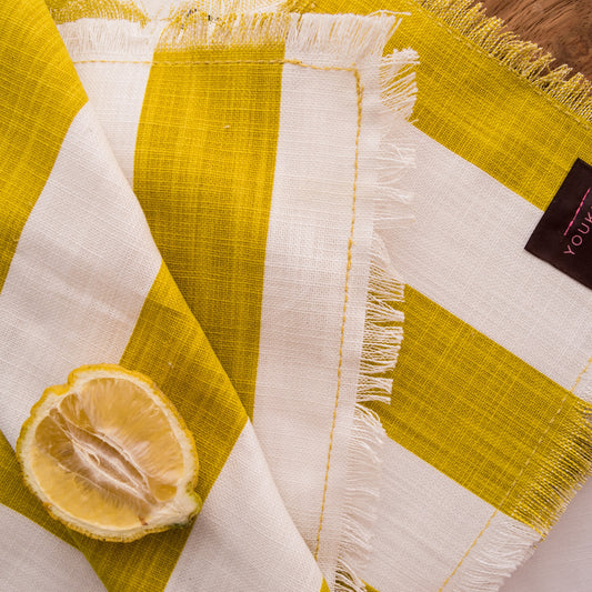 Lemon Linen Line Napkins