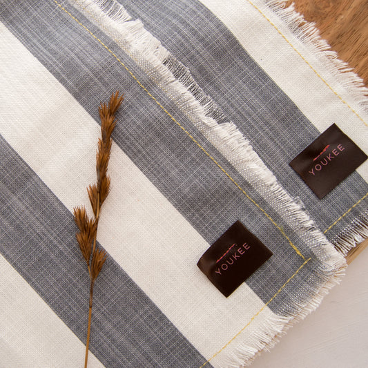 Grey Linen Line Napkins