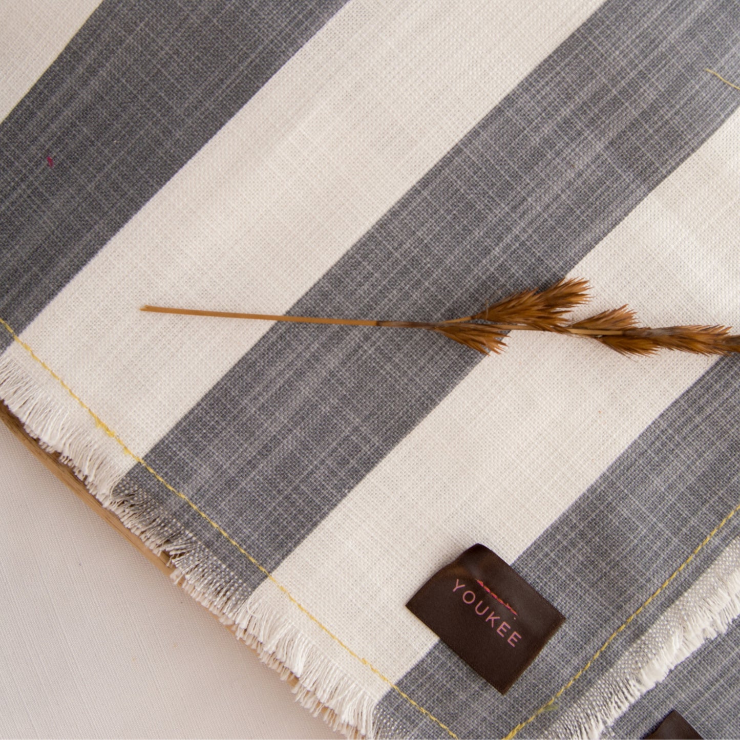 Grey Linen Line Napkins