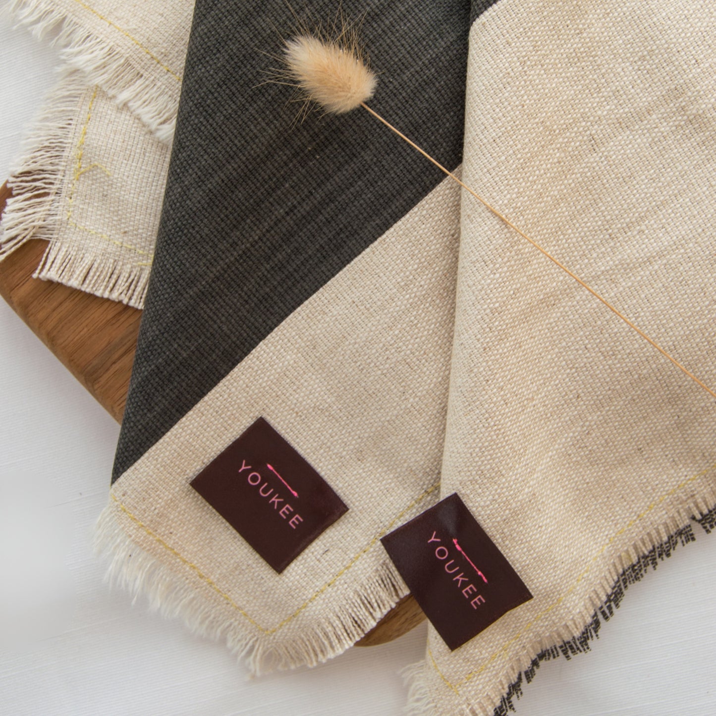 Charcoal Linen Line Napkins
