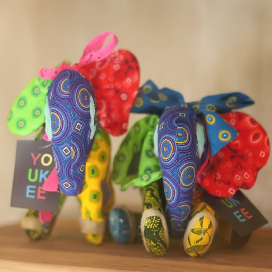 Youkee Shweshwe Stuffed Elephant