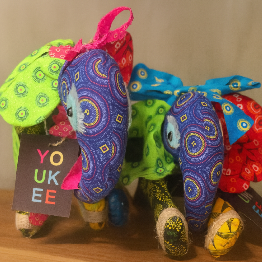 Youkee Shweshwe Stuffed Elephant
